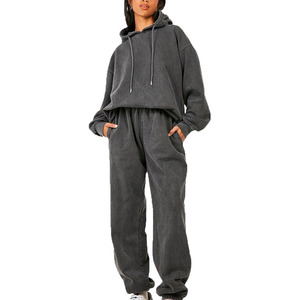 Survêtement de jogging chaud en polaire court pour femme, collection 2026, dernière tendance, avec capuche, pour l'extérieur, en Spandex, idéal pour l'hiver, vente en gros - Product Image 1