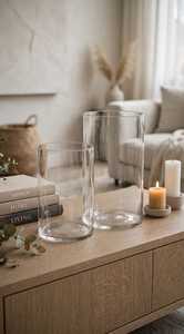 Clear <b>Glass</b> <b>Cylinder</b> <b>Vase</b> Large Capacity Tall Round Modern Dishwasher Safe Flower <b>Vase</b> for Home Dining Table Decor - Product Image 3