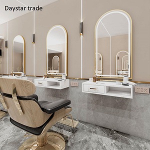 Miroir mural de salle de bain en verre arqué moderne avec rétroéclairage LED Daystar Trade, interrupteur tactile, pour salon, salle de bain, chambre à coucher, décoration intérieure de luxe - Product Image 1