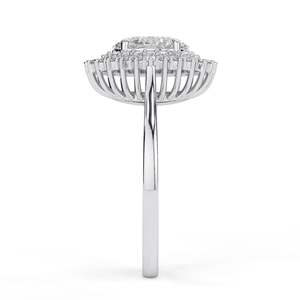 Anillo de Compromiso con Doble Halo de Diamantes Cultivados en Laboratorio con Corte Ovalado para Mujer en Oro Rosa de 14K, Estilo Elegante - Product Image 1