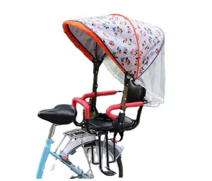 Asiento trasero de bicicleta para bebé con dosel, asiento trasero para niño, batería, coche, silla con valla para niño