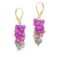 Boucles d'oreilles tendance en argent sterling 925 avec opale et perles en grappe, les plus vendues