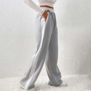 Pantalon de jogging en molleton gris à jambe droite, personnalisable avec logo, haute qualité, empilé, décontracté pour homme, respirant, grandes tailles, printemps - Product Image 6