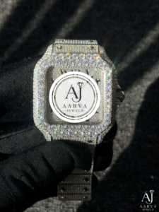 AARVA JEWELS ผู้ชาย'สแควร์ ไดมอนด์ แซฟไฟร์ คริสตัลนาฬิกาสายสแตนเลส 38 มม. อะนาล็อกควอตซ์คุณภาพสูงแฟชั่นหรูหรา - Product Image 3