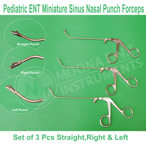 Juego de 3 Pinzas Nasales Miniatura para Oídos, Nariz y Garganta Pediátricas, Rectas, Derecha e Izquierda, Instrumento Quirúrgico Manual con Certificación CE - Product Image 1