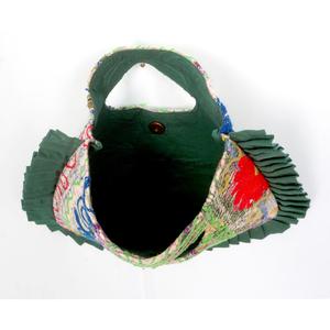 Luxury Trendy Classic Kantha messenger Bag Handmade Mixed Colors Magnetic Closure Ruffles Landscape Pattern Lightweight Foldable - Product Image 1