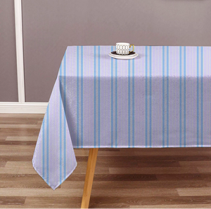 Premium 100% Cotton Yarn Dyed Stripe Design Durable Woven Fabric Washable Anti- Table Cloth Bulk <b>Home</b> <b>Textile</b> Export Supply - Product Image 1