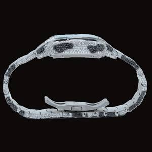 Trendy 41MM Luxury Moissanite Diamond Stones Stainless Steel Fashion Smart Dial Display Glass <b>Window</b> Man's Watch <b>Silicone</b> Band - Product Image 6