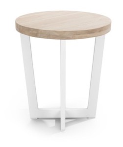 Modern <b>Round</b> <b>Coffee</b> <b>Table</b> Side End <b>Table</b> <b>Wood</b> Top Metal Legs Living Room Accent Furniture - Product Image 4