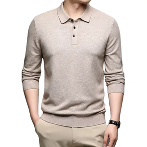 Suéter de invierno de lana antiarrugas para hombre, gran oferta, jersey de moda, logotipo frontal de punto para cuello, Color sólido, temporada de otoño - Product Image 1