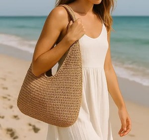 Bolsa de Rafia Natural Personalizada para Mujer, Nueva Colección, Bolsa de Paja, Bolsas de Rafia - Product Image 1