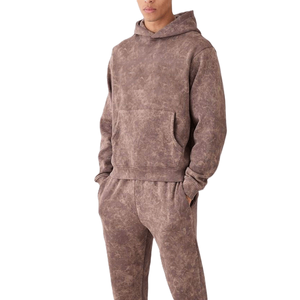 Ensemble de survêtement à capuche pour homme, couleur unie, manches longues, sweat-shirt et pantalon décontractés en coton, coupe classique, poches latérales, pour l'automne - Product Image 4