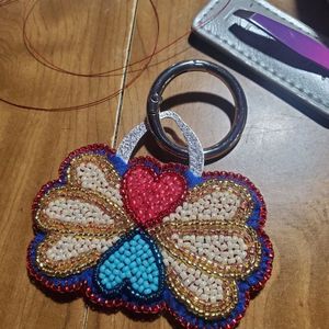 Artisan Handmade Eco-Friendly Classic Embroidery Beaded <b>Keychain</b> with Elegant Beadwork <b>Customized</b> Design-MD HANDICRAFTS - Product Image 1