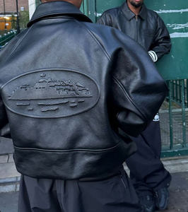 Veste en cuir PU tissé pour homme, style motard, décontractée, coupe slim, grande taille, vintage, en polaire, vente en gros d'usine SIDDIQUI HOSINEX - Product Image 3