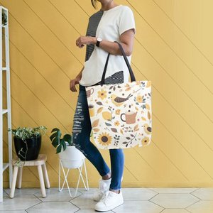 Custom Reversible Canvas Tote <b>Bag</b> Double Sided Cotton Shopping <b>Bag</b> Graphic Print Eco Reusable Grocery Shoulder <b>Bag</b> Multi Color - Product Image 2