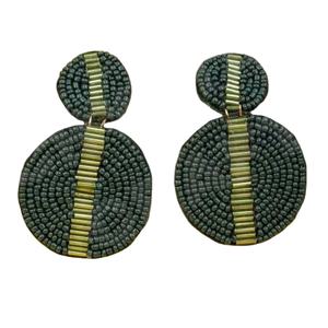 Boucles d'oreilles pendantes en pot vert Coctus Nouvelle arrivée perles faites à la main transfrontalières or à la mode créatives pour les fêtes Style chrétien - Product Image 1