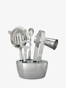 Ensemble d'outils de bar en métal sophistiqués : Shaker professionnel, doseur, passoire, pilon, cuillère, ouvre-bouteille, accessoires de barman - Product Image 3