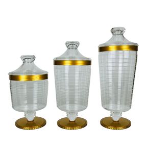 Organizador de tarros de dulces multifuncional moderno transparente y dorado acrílico, bote de almacenamiento - Product Image 1