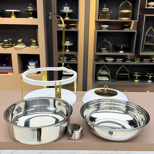 Gold Rectangular Chafing Dish Stainless Steel <b>Roll</b> Top Buffet Food Warmer with Glass Window for Hotel Catering - Product Image 3