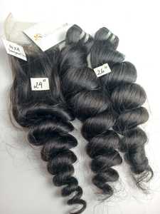 มัดผมมนุษย์ลอนหลวมธรรมชาติผมลอนแบบสองชั้นทำจากเวียดนามไม่พันกัน - Product Image 2