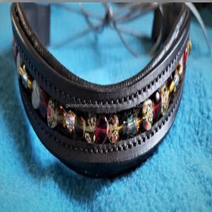 BANDA DE CEJAS DE CANAL EN BLANCO EN FORMA DE ONDA ECUESTRE PERSONALIZAR A LA MODA CON CADENA DE CUERO Y CRISTAL DE ALTA CALIDAD - Product Image 3