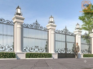 Puerta Doble de Jardín de Acero Inoxidable Estilo Victoriano Europeo KHP, Fabricada en Vietnam, Resistente al Óxido, con Recubrimiento en Polvo, Fácil de Montar - Product Image 3