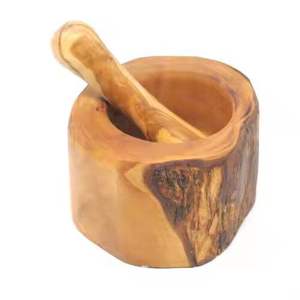Mortier et pilon en bois dur pour la cuisine – Outils et gadgets de cuisine multi-bois pour herbes et épices – Smart - Product Image 3