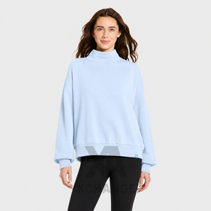 Sweat-shirt en molleton à col roulé pour femme, imprimé et brodé sur le devant, coupe ample et décontractée, 100% coton, hiver, décontracté - Product Image 1