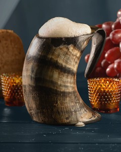 Buffalo Horn Waterproof Drinking Horn Mug Tankard Polished <b>Animal</b> Style Viking Carving Beer <b>Decoration</b> - Product Image 6