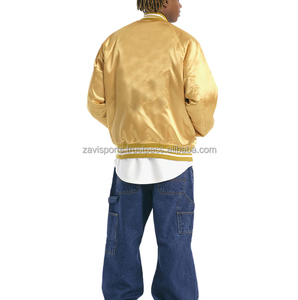 Veste Bomber en Satin Varsity Baseball Hiver Zavi Sports Veste Homme Vente en Gros Personnalisée 100% Polyester Vestes - Product Image 4