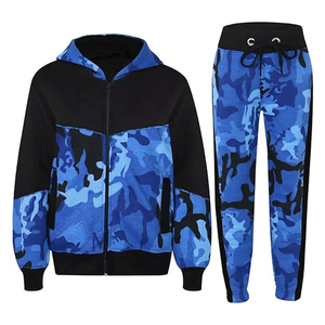 High Quality ARTIZ INTERNATIONAL <b>Mens</b> Streetwear 2-in-1 Printed Solid Heavy Fleece 100% Cotton Hoodie & Cargo Joggers - Product Image 5
