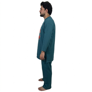 Nouvel ensemble de survêtement décontracté d'été pour homme en tissu éponge, 2 pièces, séchage rapide, polyester/coton, t-shirt et pantalon, collection OEM 2026 - Product Image 2