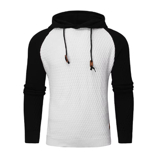Sudadera con Capucha Personalizada para Hombre, de Dos Tonos, Estilo Raglán, Manga Larga, Algodón Waffle, Informal, Invierno, Venta al Por Mayor, OEM - Product Image 3
