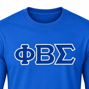 Camiseta de Manga Larga Azul Rey Phi Beta Sigma, Cuello Redondo Azul y Blanco, Puños Acanalados, para Hombre, Fraternidad, Ecológica, Transpirable, 100% Algodón - Product Image 5