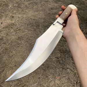 Cuchillo Bowie de Caza de Acero de Damasco Forjado a Mano con Mango de Madera para Supervivencia, Camping y Uso en Exteriores, Grado Industrial OEM - Product Image 2