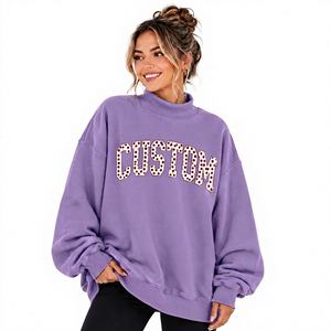 Sudadera Oversize de Cuello Alto para Mujer, Mezcla de Algodón, Hombros Caídos, Puños Acanalados, Ropa Casual, Proveedor de Fábrica ODM - Product Image 1