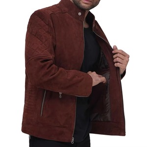 Chaqueta de Motociclista de Cuero de Ante Premium para Hombre, Ajuste Delgado, Casual, Largo Regular, Ideal para Invierno y Festivales, con Cuello Alto - ¡Venta Caliente! - Product Image 5