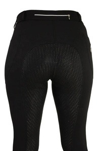 High Waist Full Seat Anti Slip Silicone Equestrian Horse Riding Silicone Riding Tights with Back <b>Phone</b> Pockets - Product Image 2