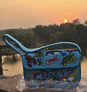 Bolso de Hombro Tipo Clutch de Lujo con Cuentas, Estilo Bohemio, Moderno, para la Noche, Bordado con Cuentas, Hecho a Mano, Profesional, Portátil, Personalizado, Resistente y Seguro - Product Image 1