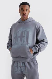 Ensemble survêtement décontracté homme en molleton de coton avec impression sérigraphiée OEM personnalisée, style streetwear vintage délavé, comprenant un sweat à capuche et un pantalon de jogging - Product Image 3