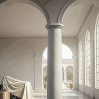 Colonne de bâtiment minimaliste en marbre blanc naturel massif pour hôtels, villas, centres commerciaux et bureaux
