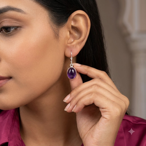 Pendientes de Amatista con Engaste Ovalado en Plata de Ley 925, Joyería para Uso Diario - Product Image 2