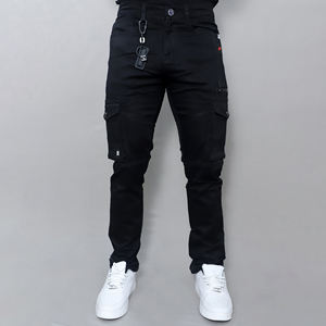 Nuevo Diseño de Jeans para Hombre, Corte Ajustado y Jeans Negros Elásticos de Tiro Medio para Hombre - Product Image 1