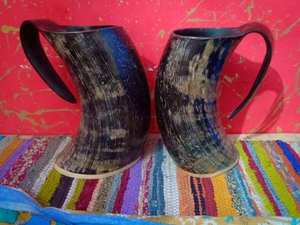 Viking-Inspired Natural Horn Mug Luxury Modern Design Handmade Eco-friendly Organic Material Perfect Drinking - Product Image 2