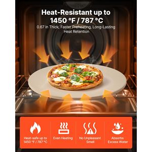 Pietra per Pizza Extra Large da 16 Pollici con Supporto Spesso 0,67 Pollici, Resistente al Calore fino a 1450 Fahrenheit, Utensile da Cucina - Product Image 3