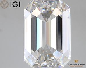 5.01 Carat F Blanc VVS2 Clarté Émeraude Coupe CVD Lab Grown Diamond 11.49 MM IGI Certificat Déclaration Anneau Boutique Bijoux - Product Image 5