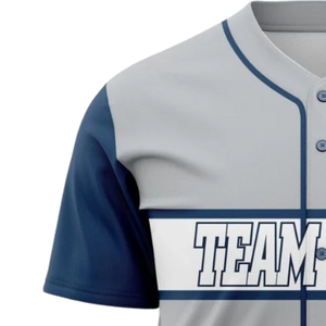 Camiseta de Béisbol Personalizada para Hombre, Blanca y Azul, con Botones, Transpirable, Uniforme de Equipo de Softbol, Camiseta Deportiva para Juegos - Product Image 4