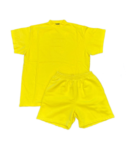 Último conjunto de camiseta y pantalones cortos casuales de verano 2026 para hombre, con efecto lavado y teñido envejecido, estilo pareja, de moda. - Product Image 1