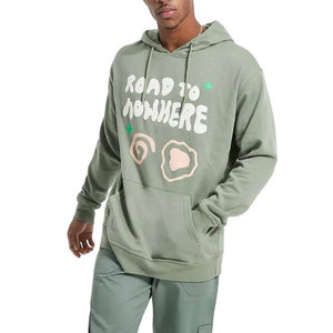 Sweat à capuche zippé en molleton uni personnalisé pour homme, coupe classique, style streetwear, impression en relief personnalisée, vente en gros, unisexe, OEM, grammage lourd - Product Image 1