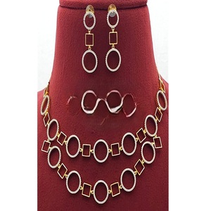 Gold Plated Geometric <b>Crystal</b> Rhinestone Necklace Earrings Bracelet <b>Set</b> Women's Party Jewelry Trendy Fashion Alloy Jewelry <b>Sets</b> - Product Image 1
